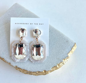 Marble Rhinestone Earrings